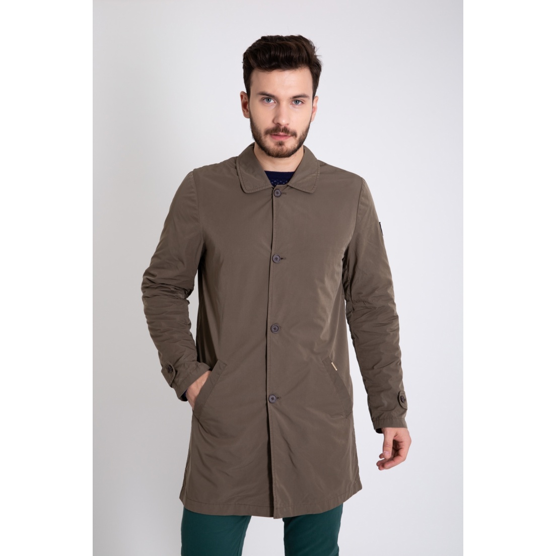 ПАЛЬТО DSTREZZED TRENCHCOAT MICRO NYLON BROWN фото 9