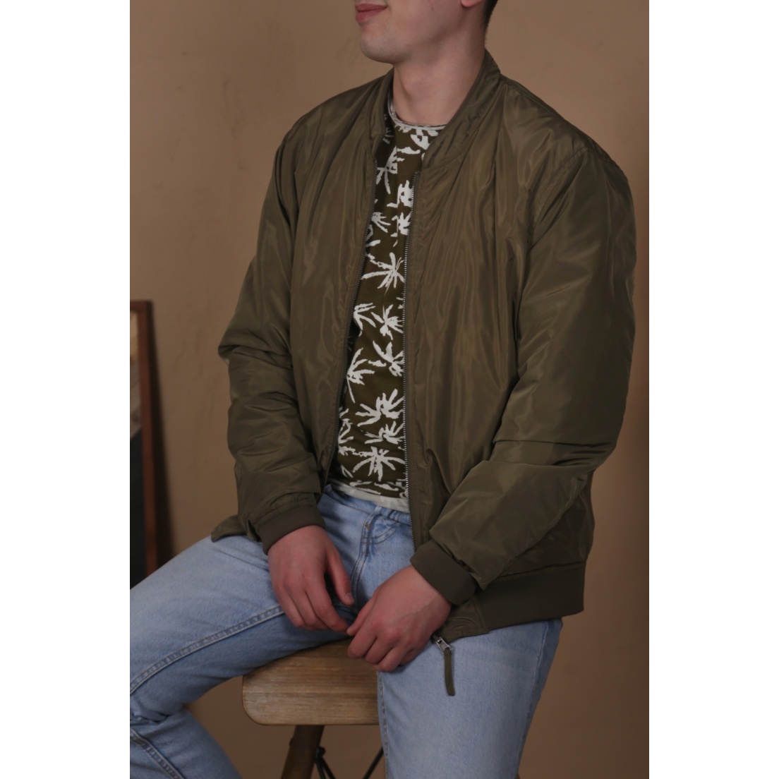 БОМБЕР DSTREZZED REVERSIBLE BOMBER JACKET ARMY GREEN фото 2
