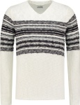 СВИТЕР DSTREZZED V-NECK COTTON SLUB STRIPE OFFWHITE 404102