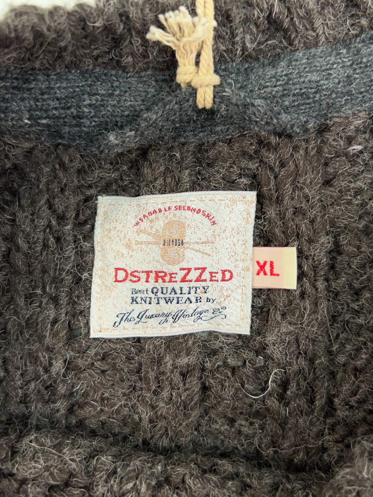 СВИТЕР DSTREZZED 2BLOCK KNIT LAMBSWOOL Dk.Brown MEL. 404019 фото 5