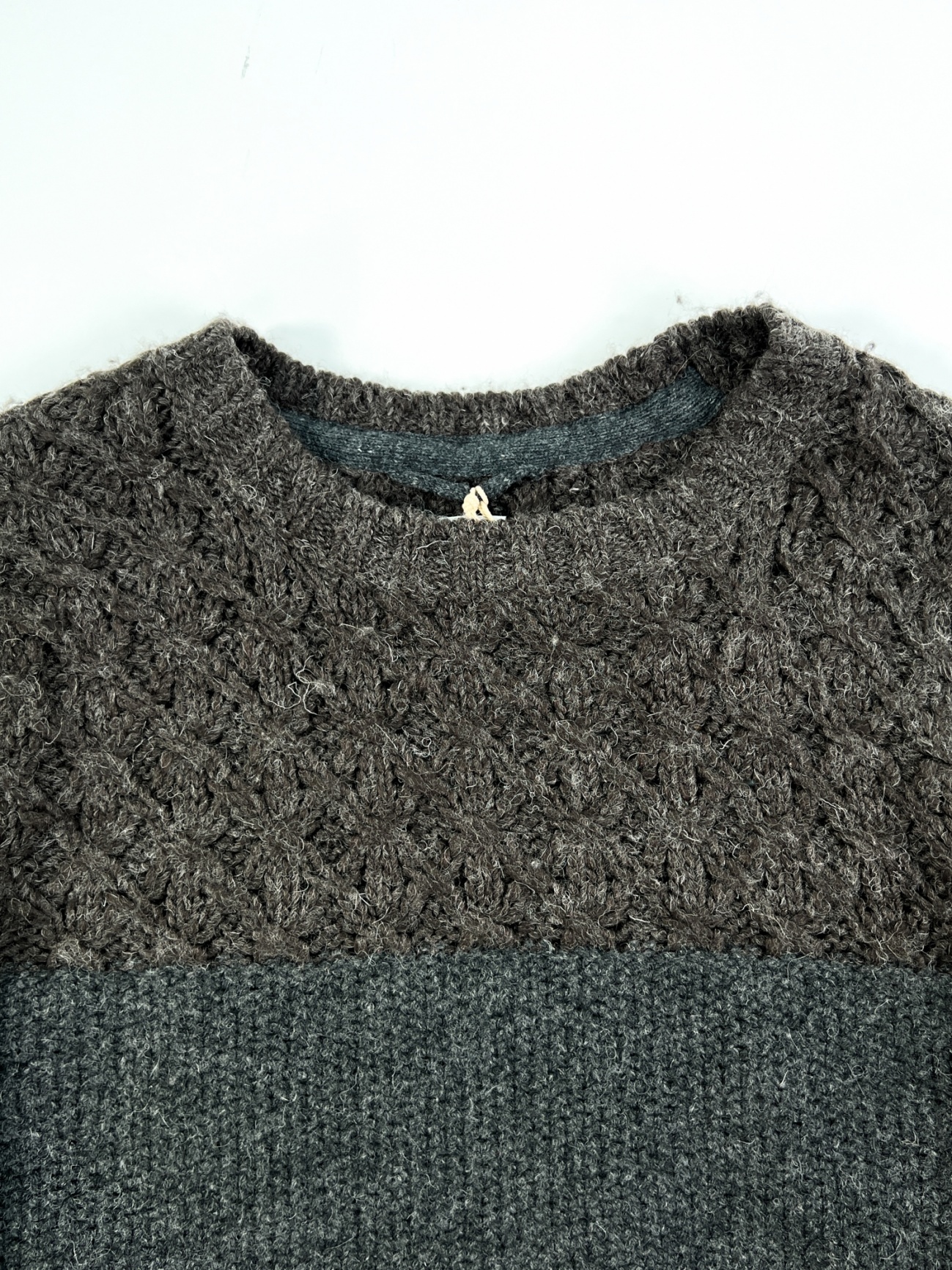 СВИТЕР DSTREZZED 2BLOCK KNIT LAMBSWOOL Dk.Brown MEL. 404019 фото 3