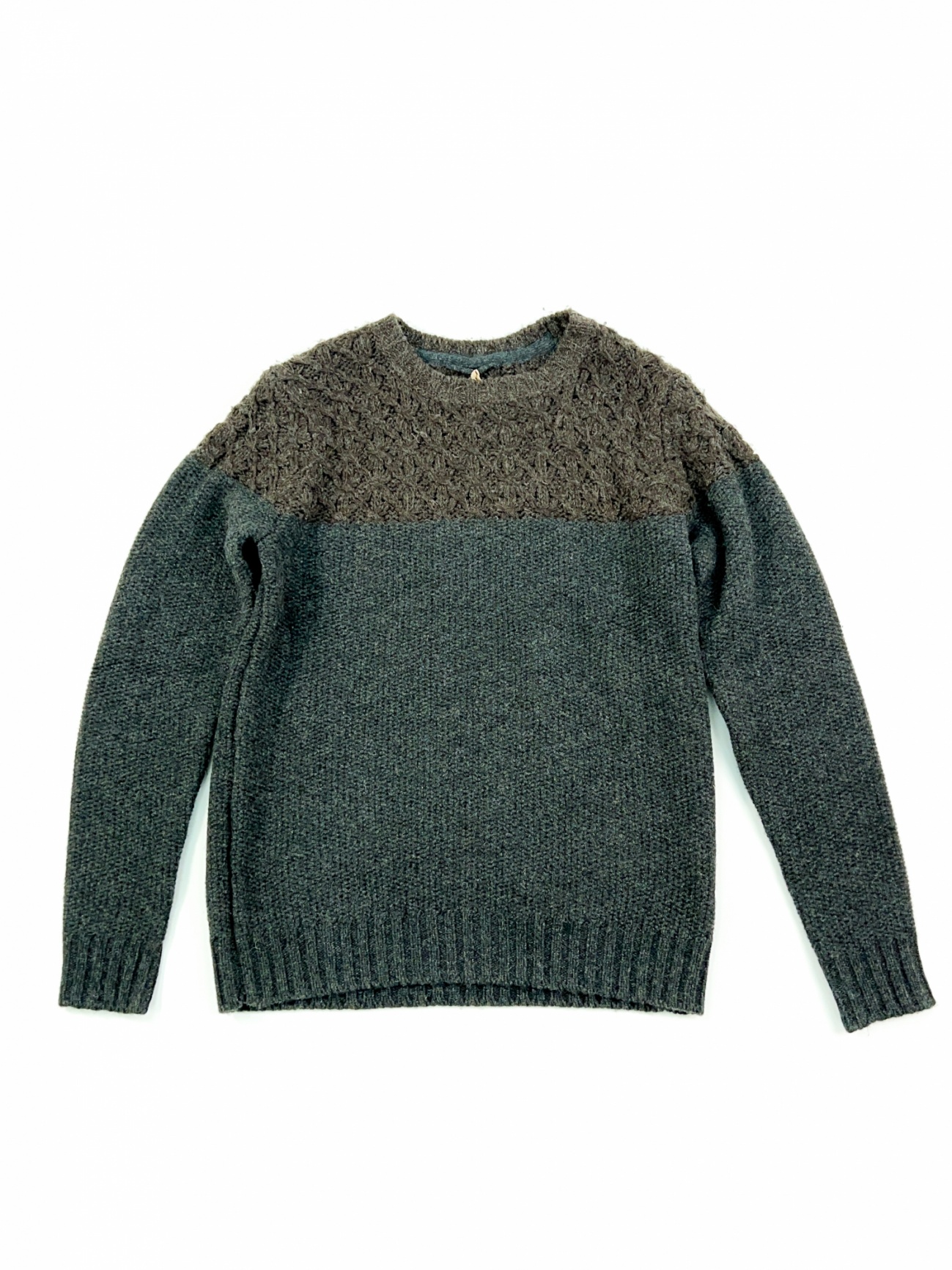 СВИТЕР DSTREZZED 2BLOCK KNIT LAMBSWOOL Dk.Brown MEL. 404019 фото 1