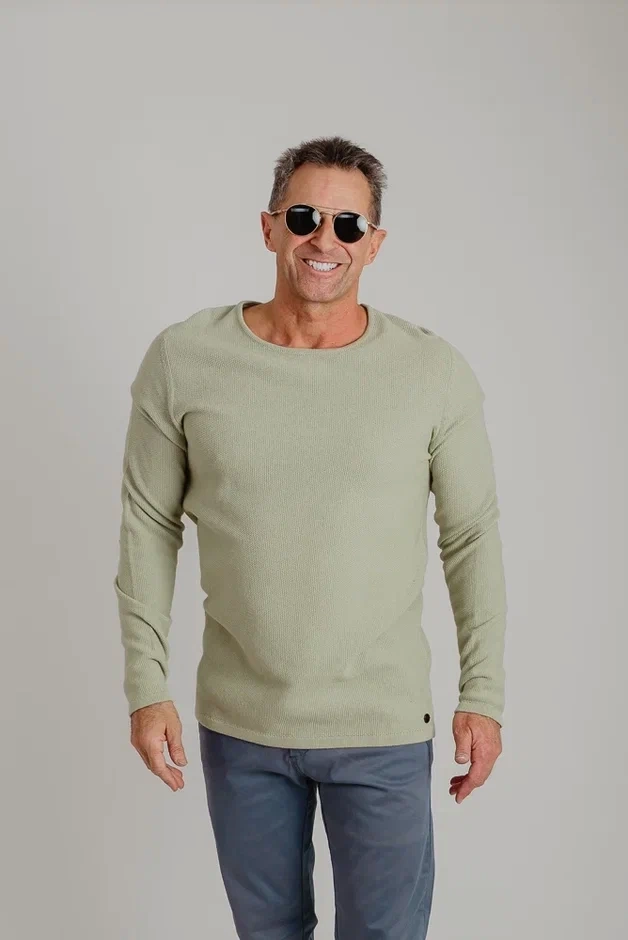 СВИТЕР DSTREZZED CREW STRUCTURE KNIT Pale Green 404073 фото 1