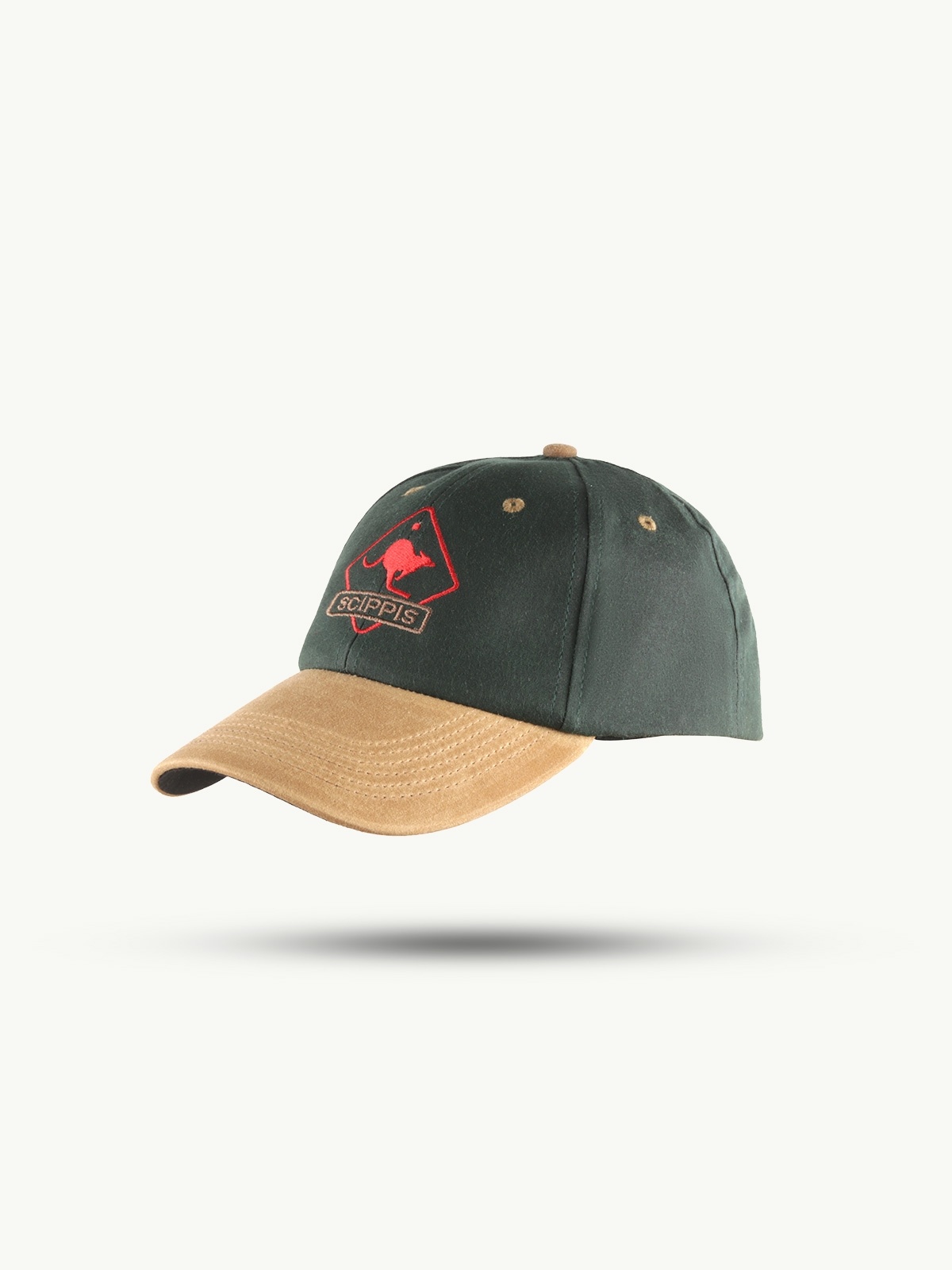 Кепка 001H10 SCIPPIS OILSKIN CAP Tan - Bottlegreen  фото 1