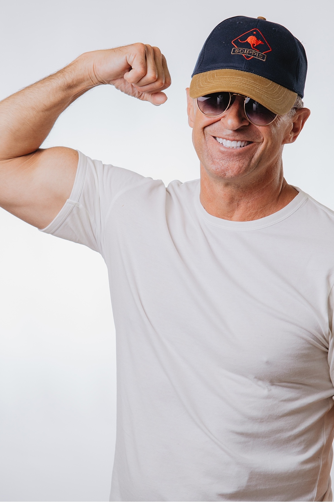 Кепка 001H10 SCIPPIS OILSKIN CAP Tan - Navy фото 3