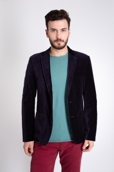 ПИДЖАК DSTREZZED BLAZER WASHED VELOUR DK.NAVY