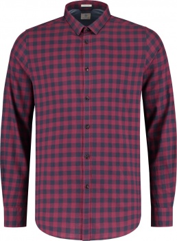 РУБАШКА DSTREZZED TONAL BLACK CHECK LT. PEACH TWILL Port Red