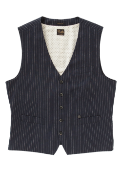ЖИЛЕТ DSTREZZED GILET PINSTRIPE LINEN LOOK DK.NAVY