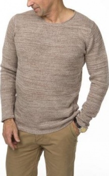 СВИТЕР DSTREZZED ROUND NECK LINEN MELANGE SAND MEL.