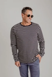 ФУТБОЛКА DSTREZZED BOATNECK MELANGE STRIPE DK NAVY 202520