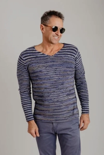 СВИТЕР DSTREZZED CREW IRREGULAR STRIPE KOBALT 404066