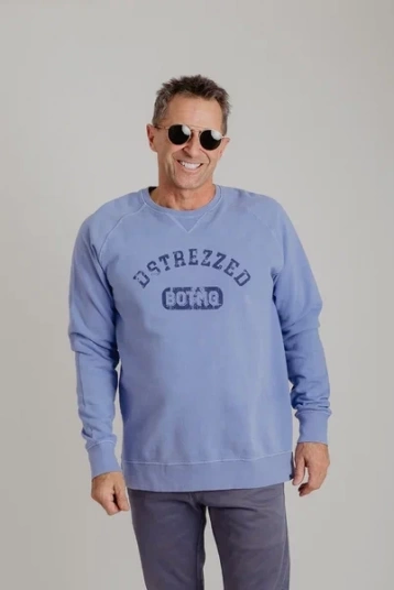 ТОЛСТОВКА DSTREZZED CREW PIGMENT DYED SWEAT BLUE 211252